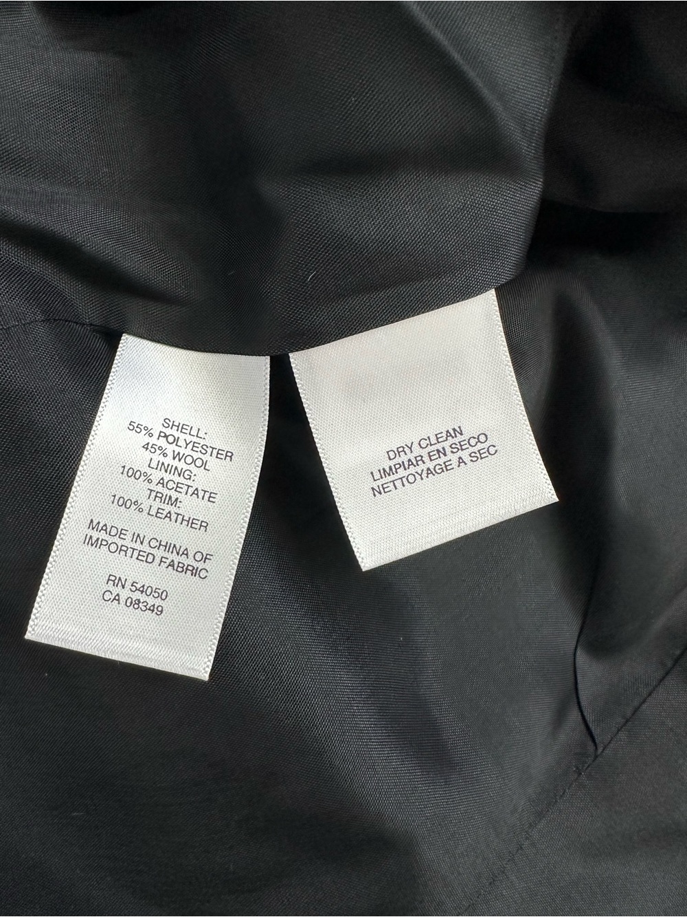 NWT Jones New York Striped Wool Blend Blazer Jacket with Leather Trim Size 4 - Picture 3 of 8